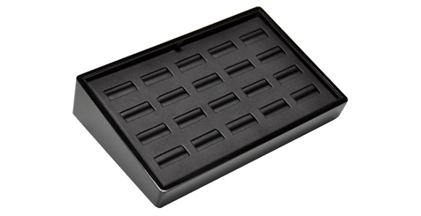 Bellaire Stackable Angled Slot Ring Tray Black