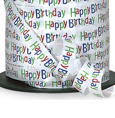 Printed Curling Ribbon - Happy Birthday