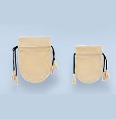 PD Beige Suede Drawstring Pouch