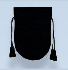 PD Black Suede Drawstring Pouch
