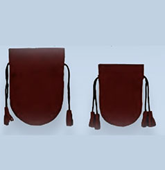 PD Burgundy Suede Drawstring Pouch